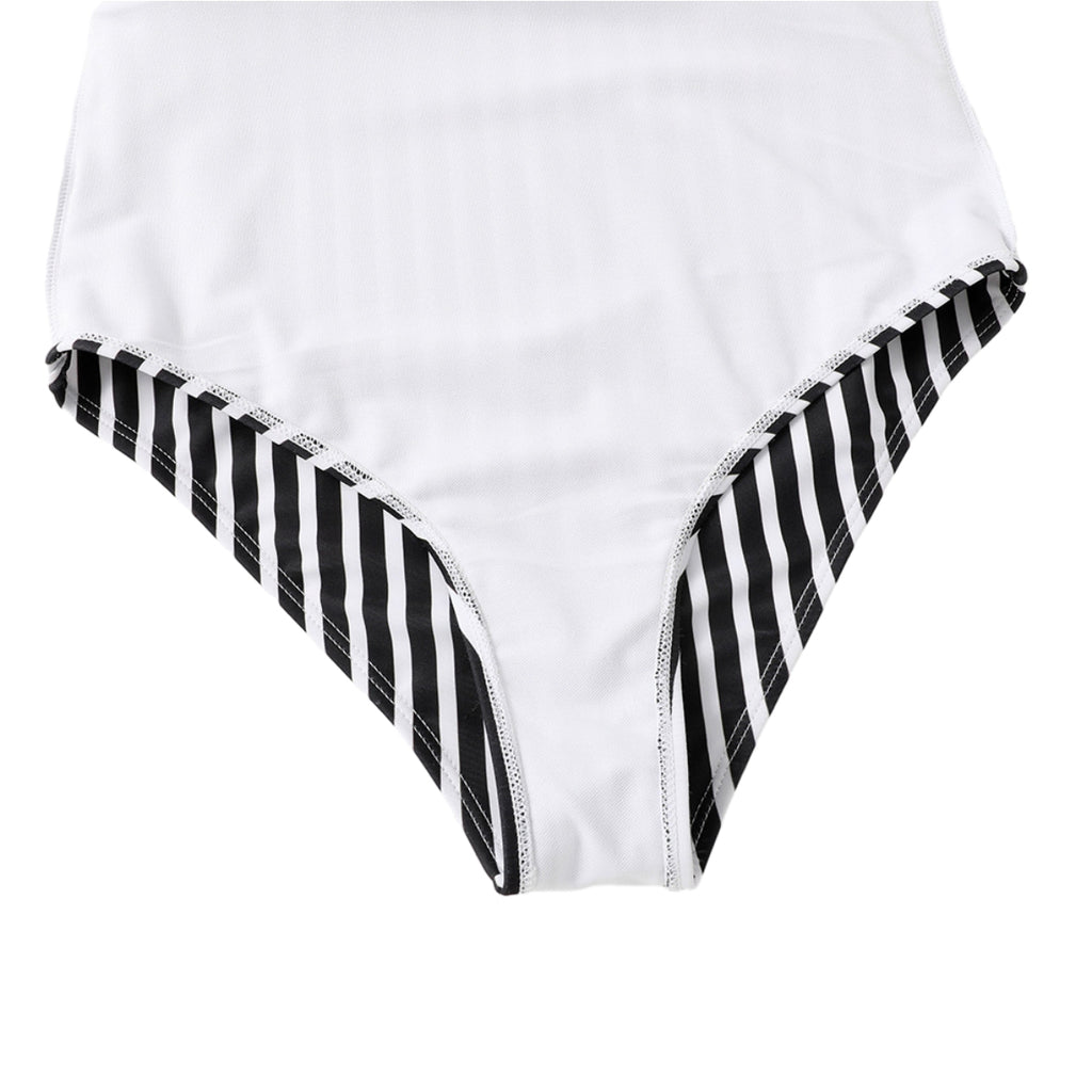 Women One Piece Swimwear Sexy V Neck Striped Women Swimsuit