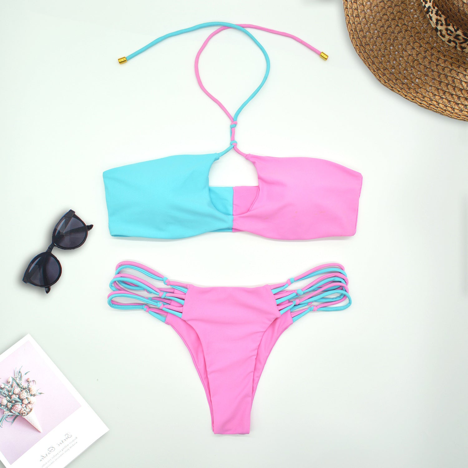 High Quality Two Pieces Patchwork Women Designer Swimwear