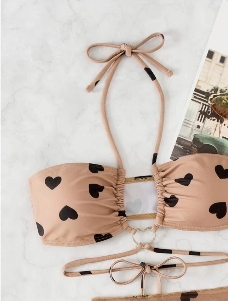 New Three Piece Sexy Micro Bikini With Sheer Mesh Skirt
