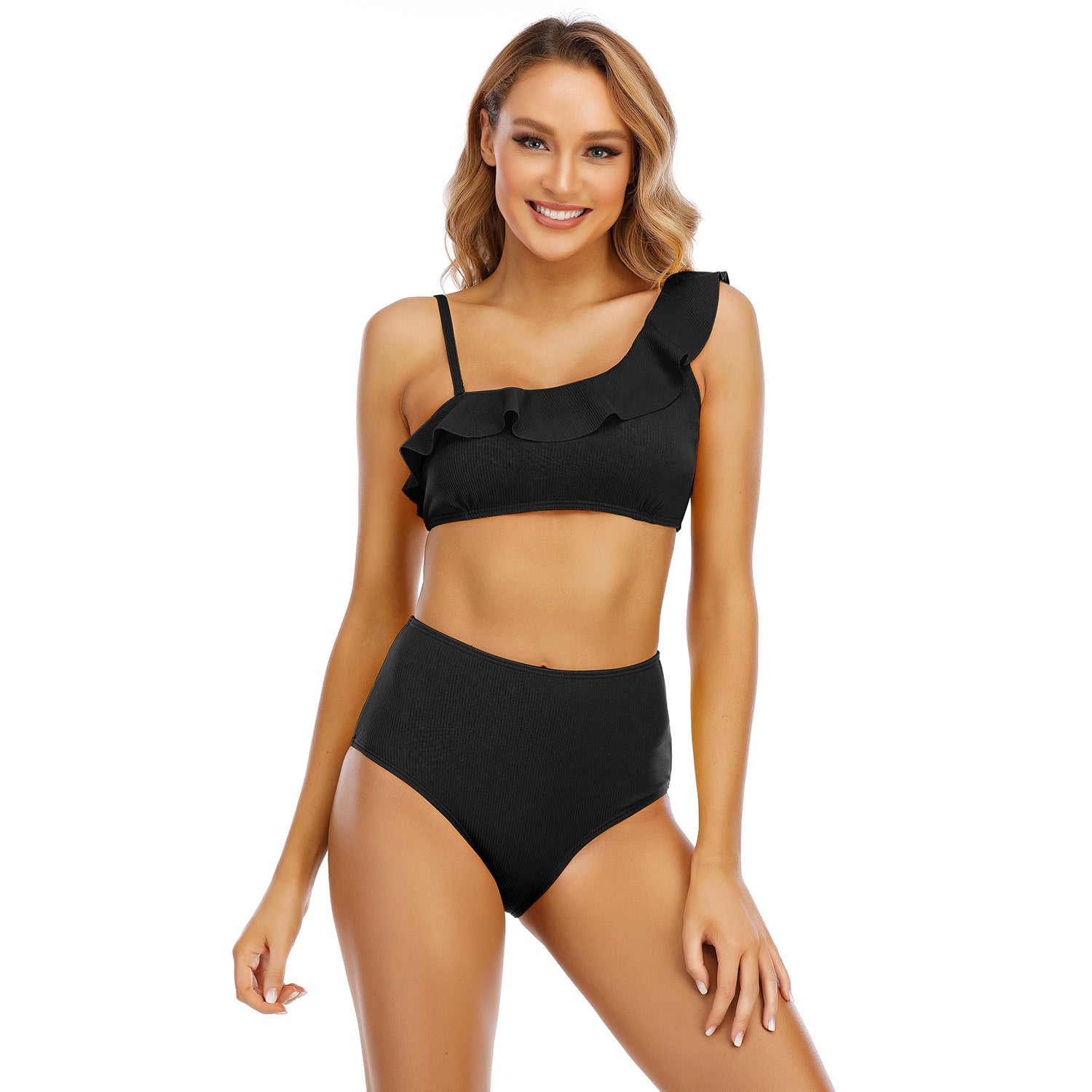 Two Piece High Waist Ruffle Bathing Swimwear