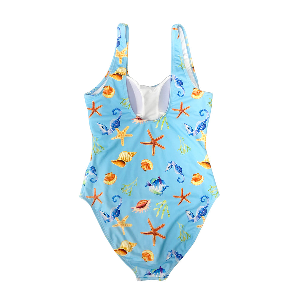 Fashion women one piece swimwear summer holiday blue swimwear