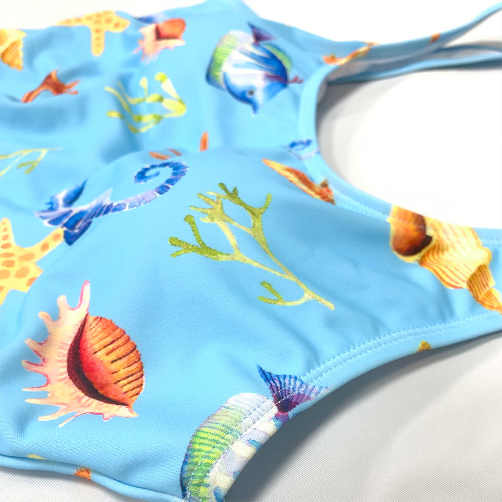 Fashion women one piece swimwear summer holiday blue swimwear