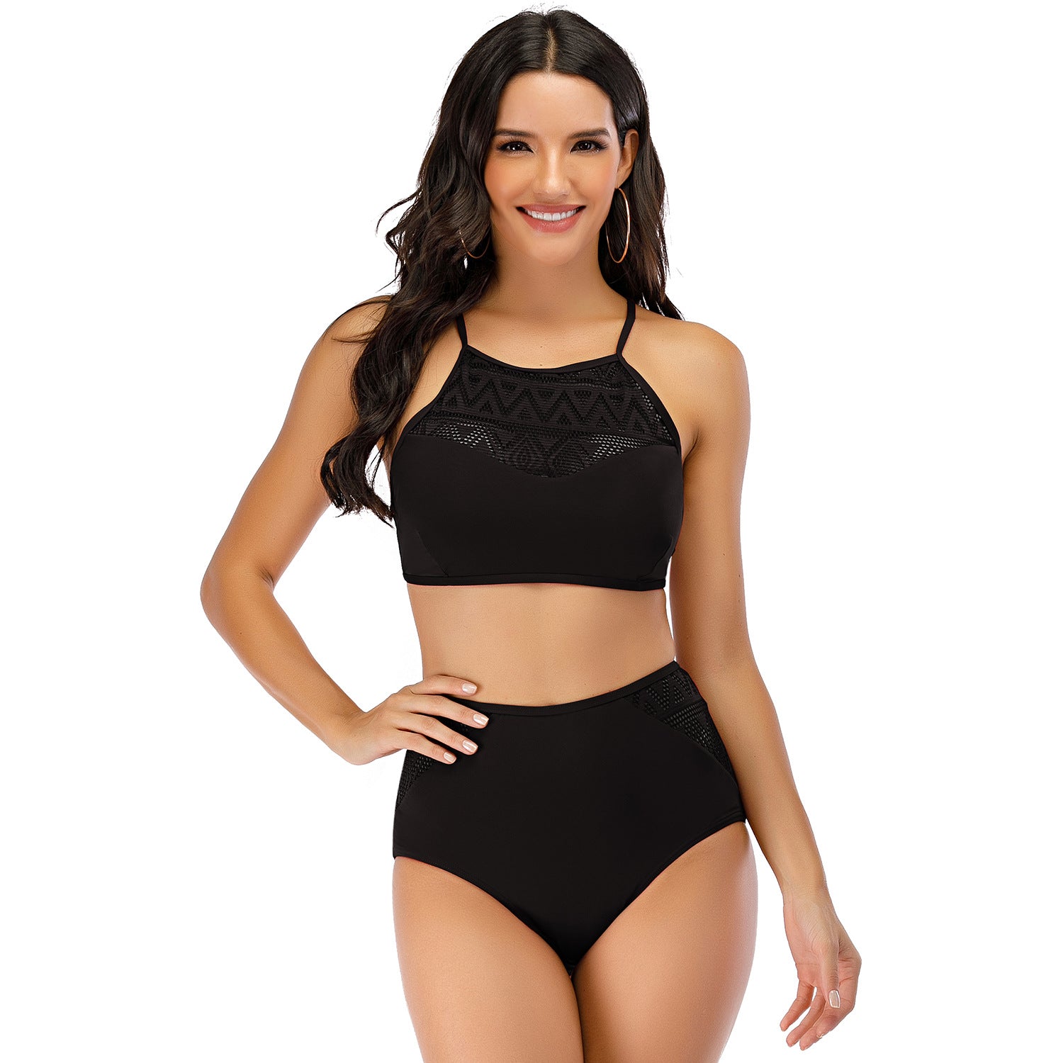 Sexy Hollow Suspenders Split Triangle Swimsuit