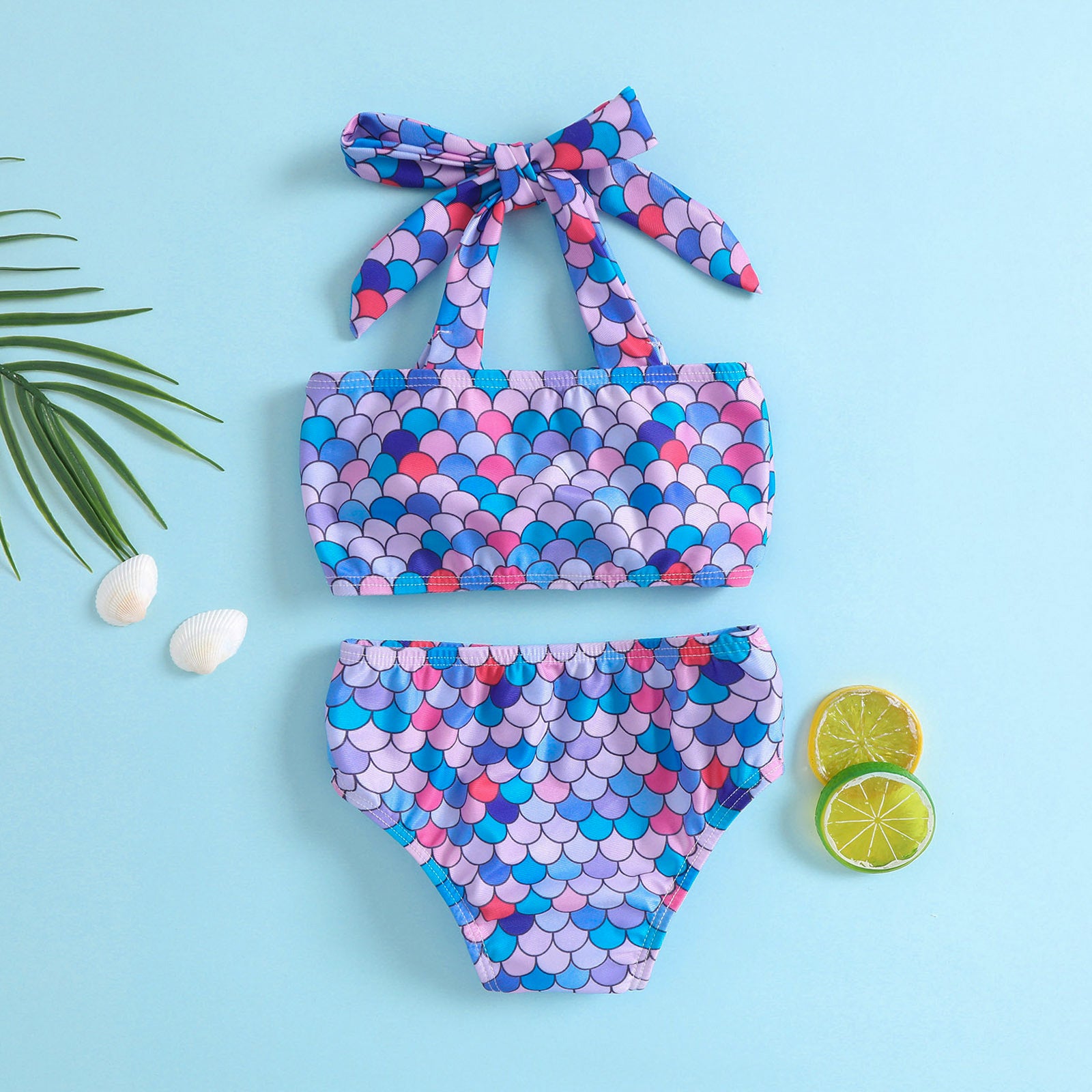 Two pieces lovely print children's swimwear