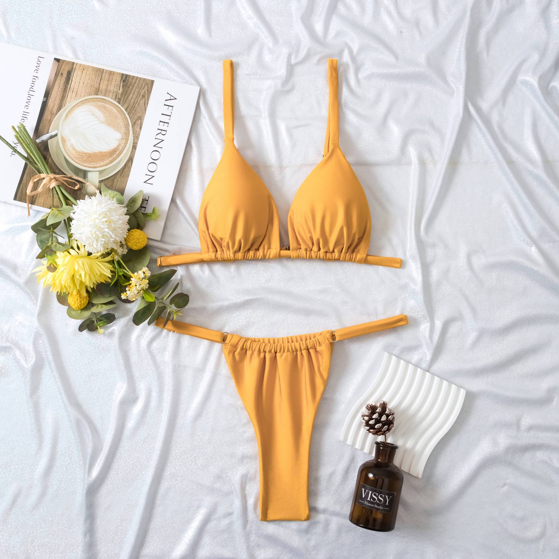 2-Piece Micro Swimsuit Thong Brazilian Bikini Set