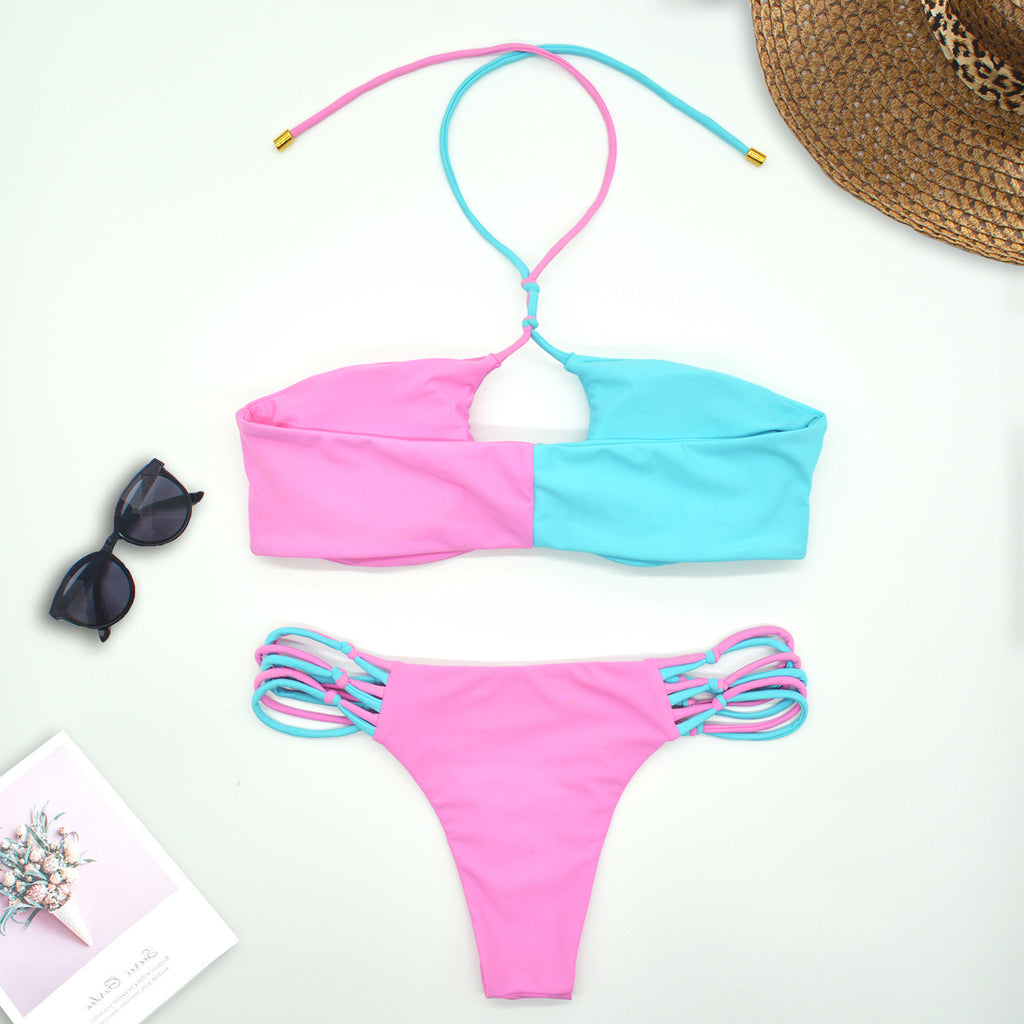 High Quality Two Pieces Patchwork Women Designer Swimwear
