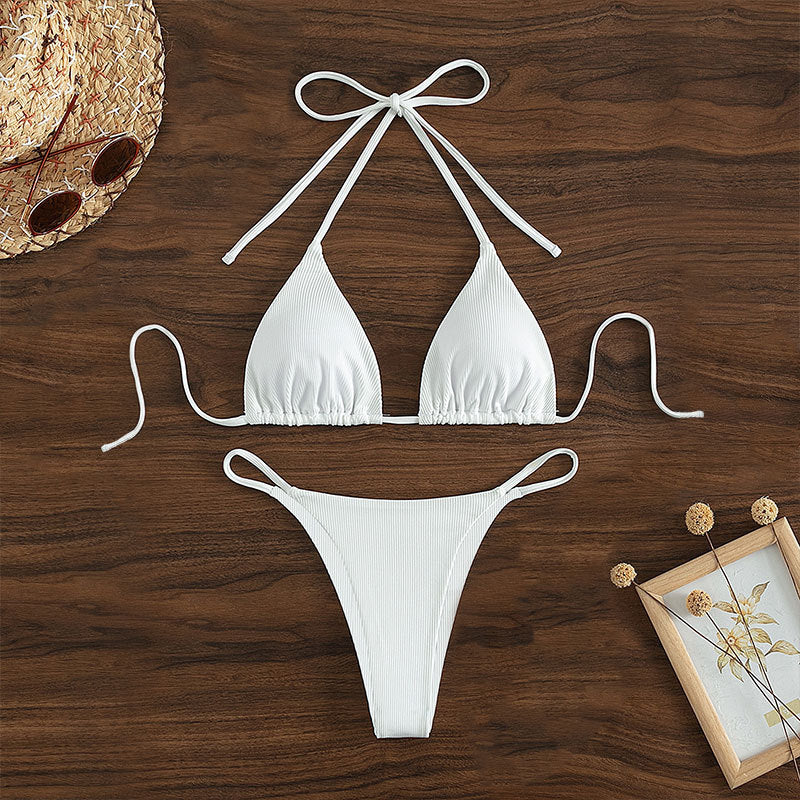 2 Pieces Sexy Bikini Set Solid Swimsuits