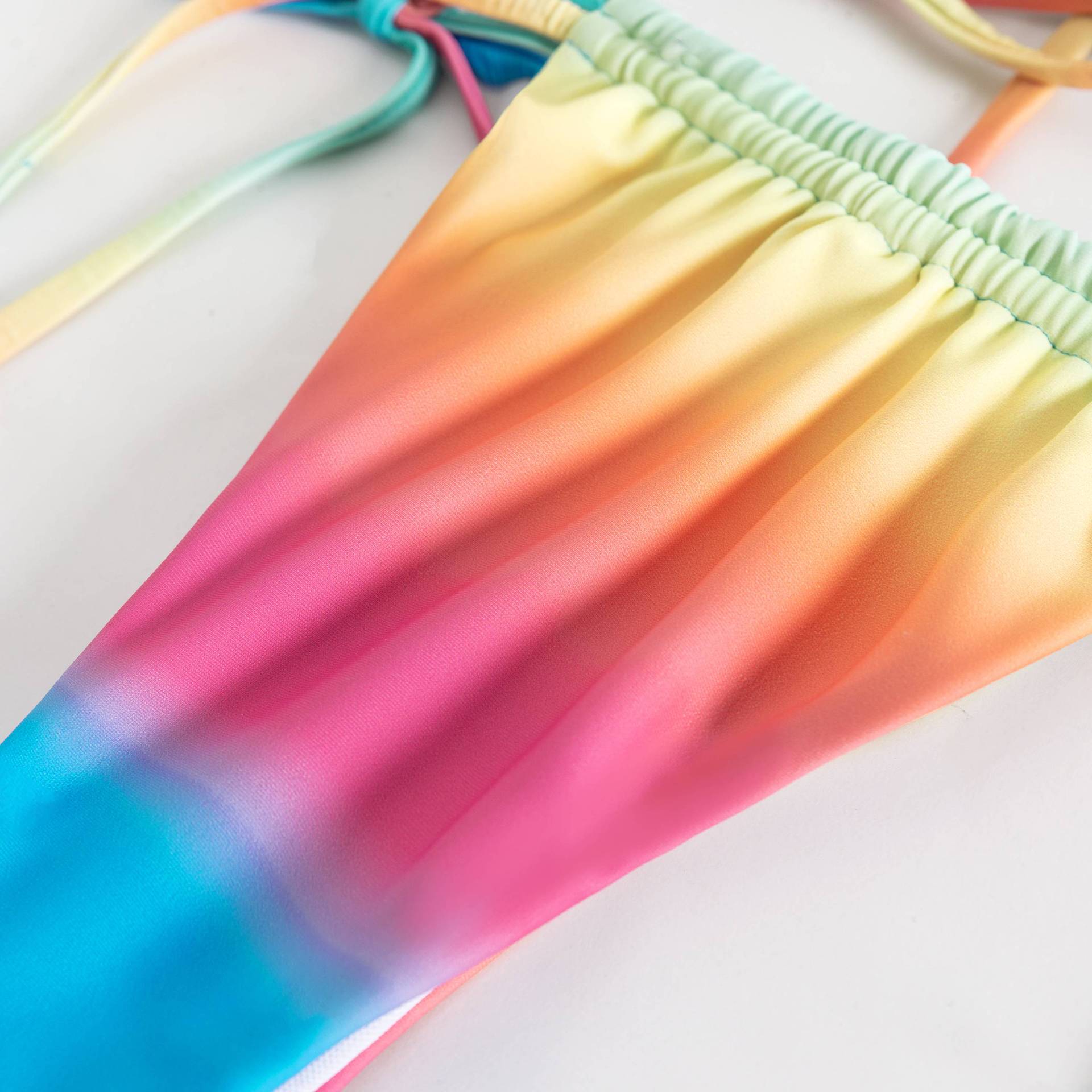 Sexy rainbow gradient split swimsuit