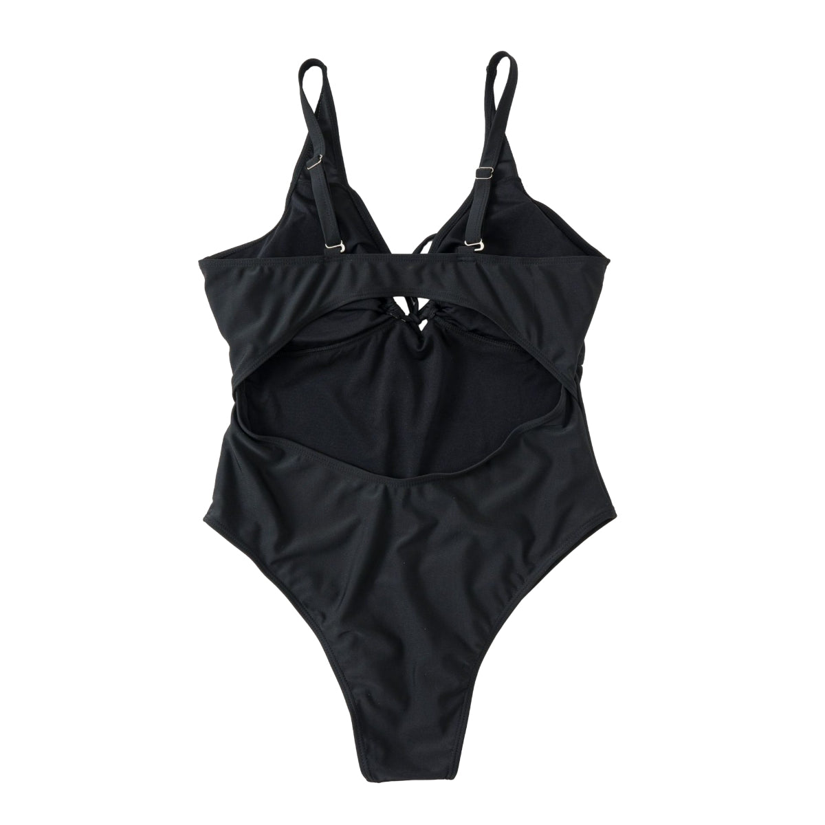 Plus Size Tie Bodysuit cutout Deep V Swimwear