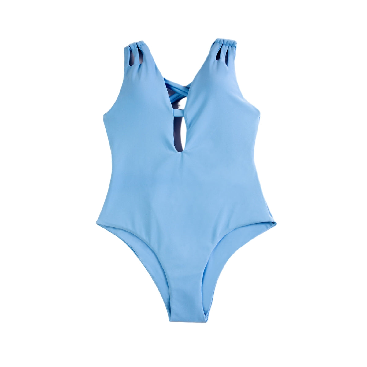 2023 New Biquini Ladies Backless Solid Color One Piece Swimsuit