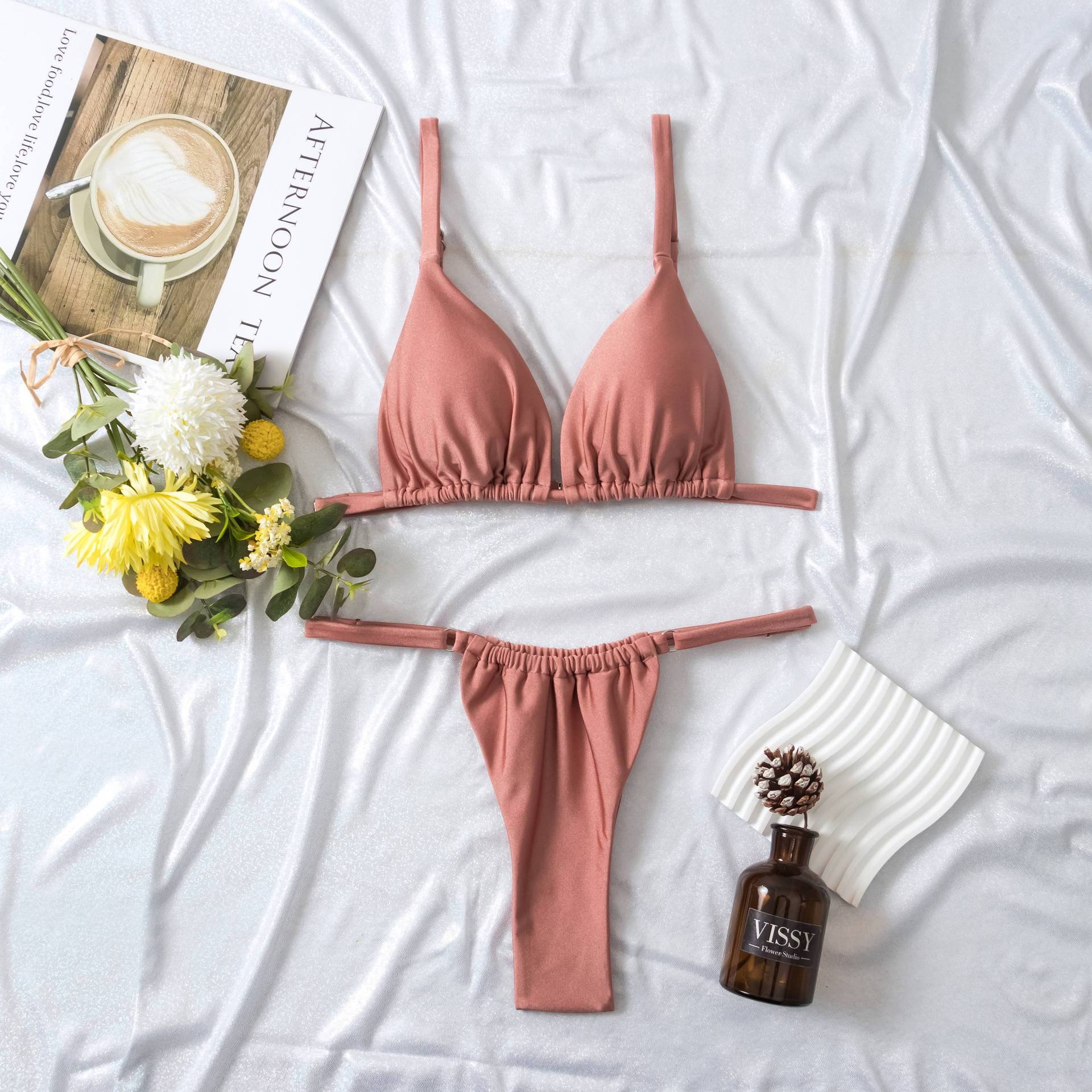 2-Piece Micro Swimsuit Thong Brazilian Bikini Set