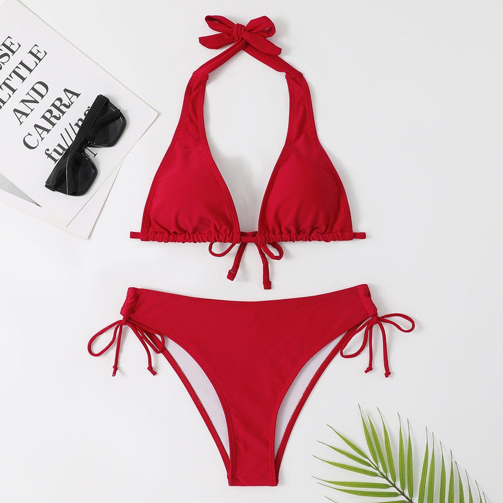 2 Pieces Bikini Set New Sexy Beach Vacation Straps Solid Color