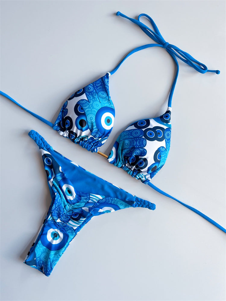 Sexy Leopard Micro Bikini Thong Bikinis Set Brazilian Halter Beach Wear