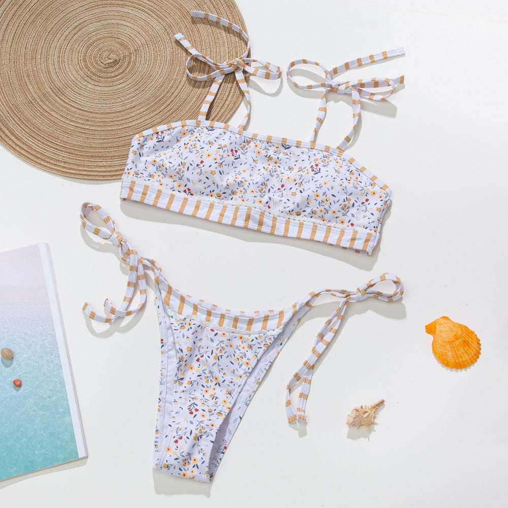 2 Pieces Bikini Set Floral Print Swimwear For Women